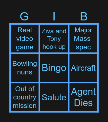 NCIS Bonus Bingo Card