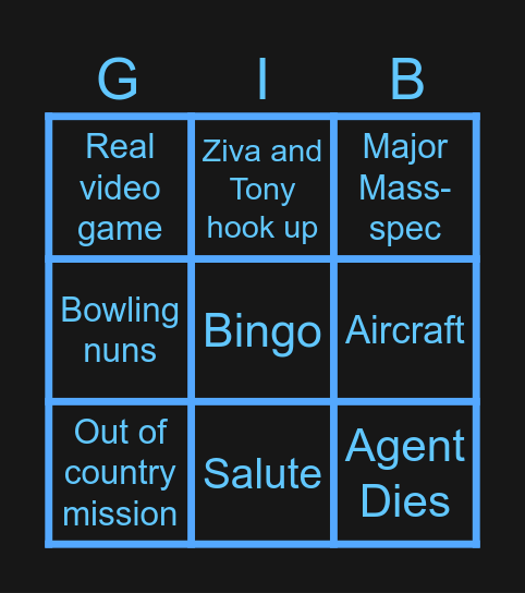 NCIS Bonus Bingo Card
