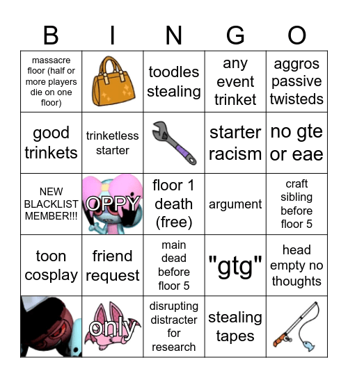 Dandy's World Public Run Bingo Card