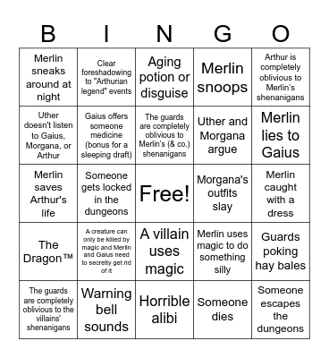 Merlin Bingo Card