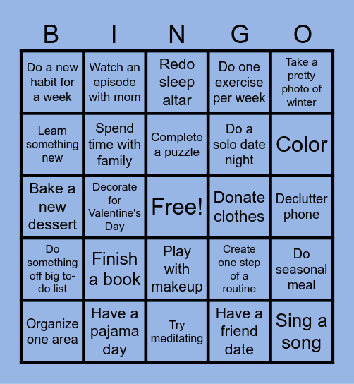 Winter BINGO Card