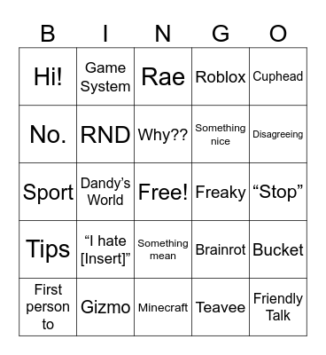 Vc Bingo Card