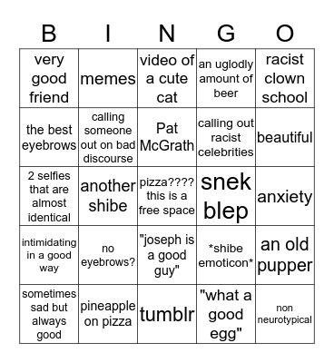 Ezra Bingo Card