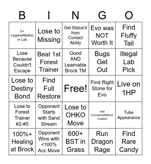 Kaizo Bingo Card