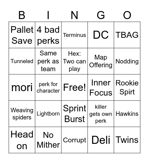 Chaos Shuffle Bingo Card