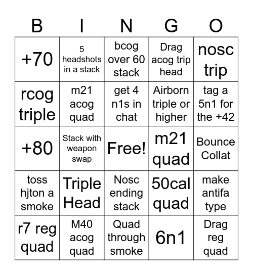 C4S Bingo Card