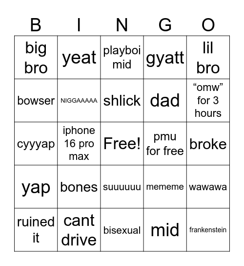 erem bingo Card