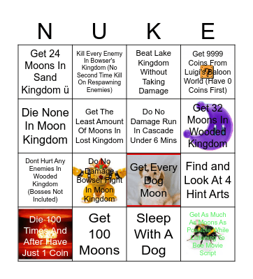 Mario Odyssey Bingo! Bingo Card