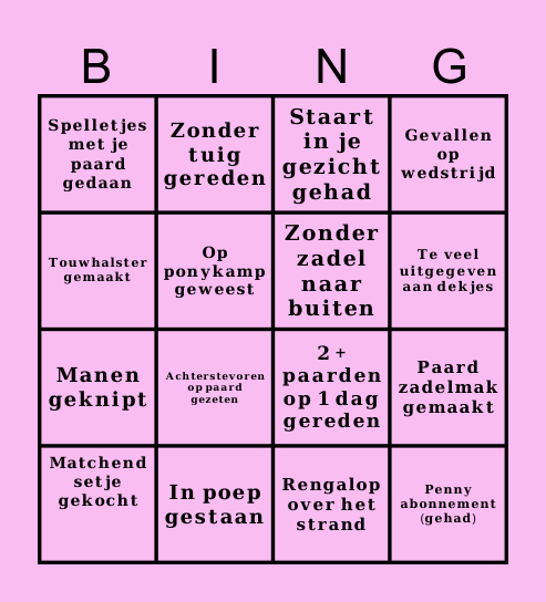𝐄𝐪𝐮𝐞𝐬𝐭𝐫𝐢𝐚𝐧 Bingo Card