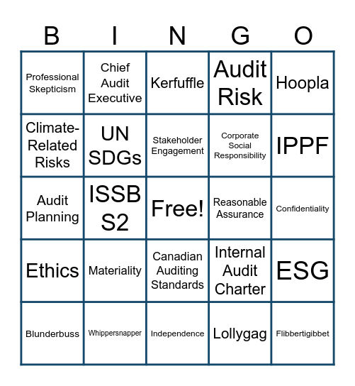 Winter 2025 AFM 451 Audit Strategy (Week 04 Class 07) Bingo Card