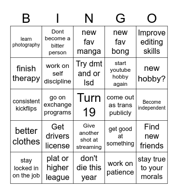 2025 bingo Card