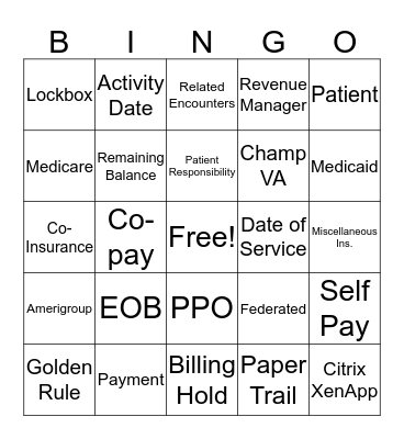 EOB Bingo Card