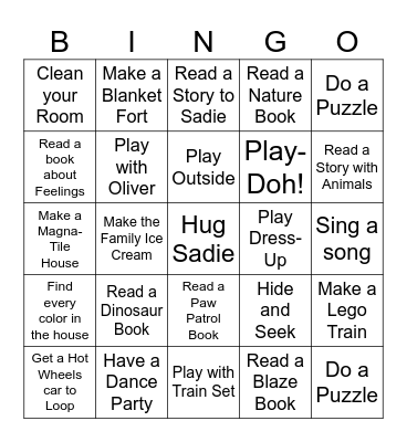 August Prize Bingo Card