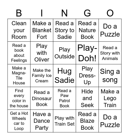 August Prize Bingo Card