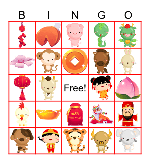Chinese New Year Bingo Card