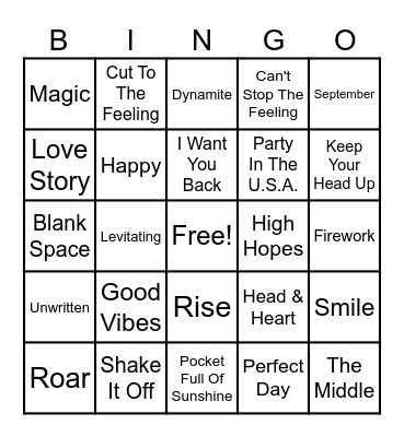 Let's Get the Party Started Bingo Card