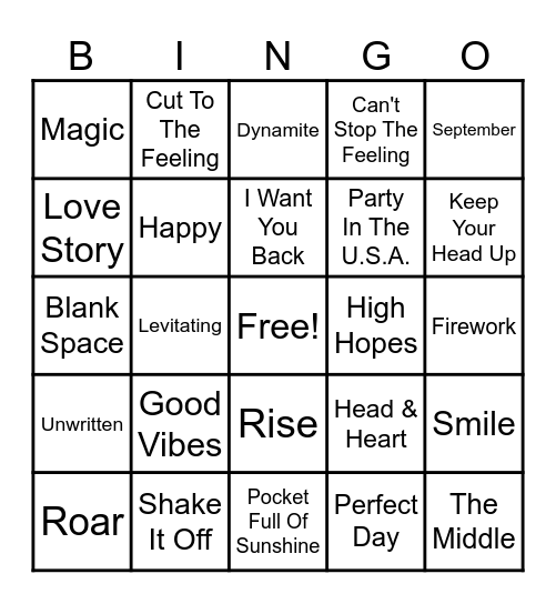 Let's Get the Party Started Bingo Card