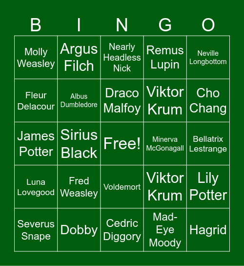 Bingo! Bingo Card