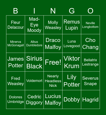 Harry Potter Bingaur <3 Bingo Card