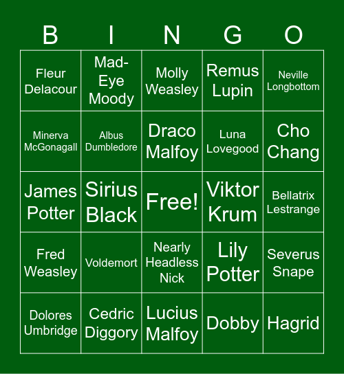 Harry Potter Bingaur <3 Bingo Card