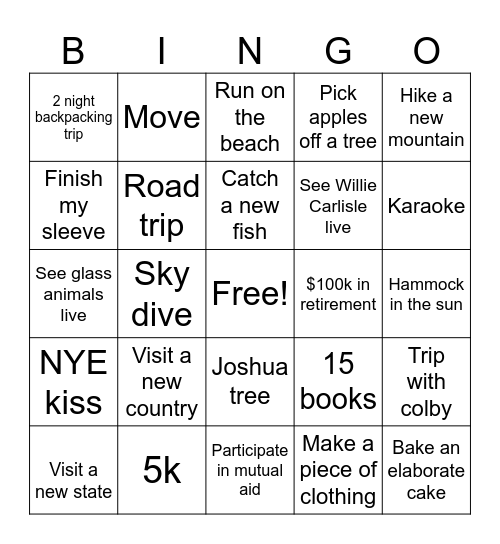 2025 Bingo Card