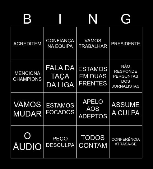 LAGE DESCULPAS Bingo Card