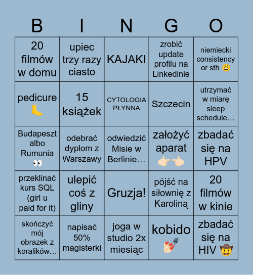 2025 Bingo Card