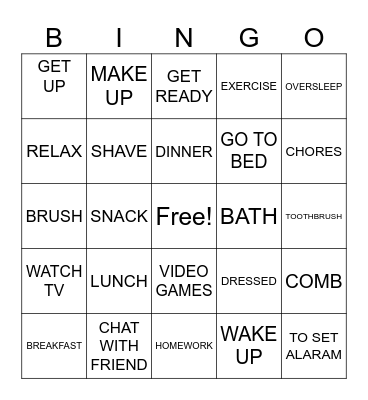 DAILY ROUTINES Bingo Card