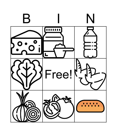 US FOOD INGREDIENTS Bingo Card