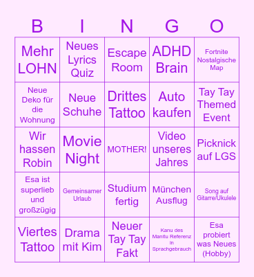 Esther LEBT Bingo Card