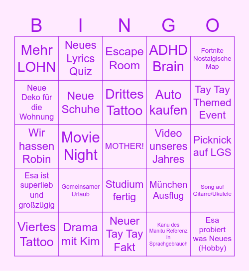 Esther LEBT Bingo Card