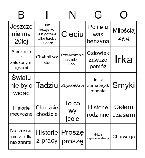Częstochowa Bingo Card