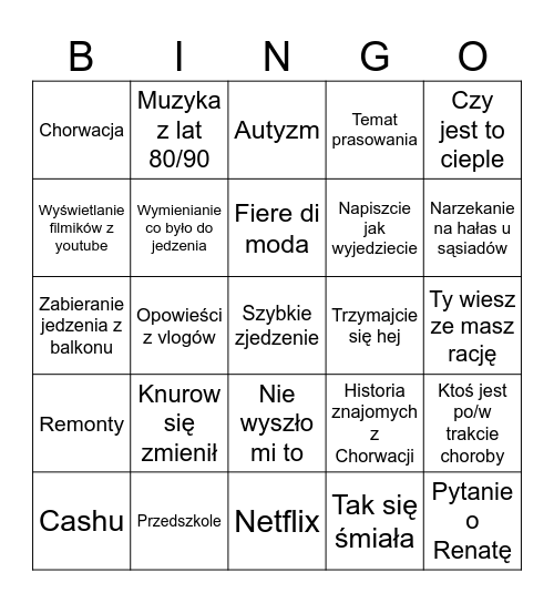 Knurów Bingo Card