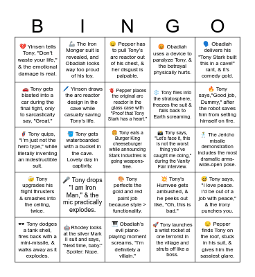 Iron Man 2008 Bingo Card