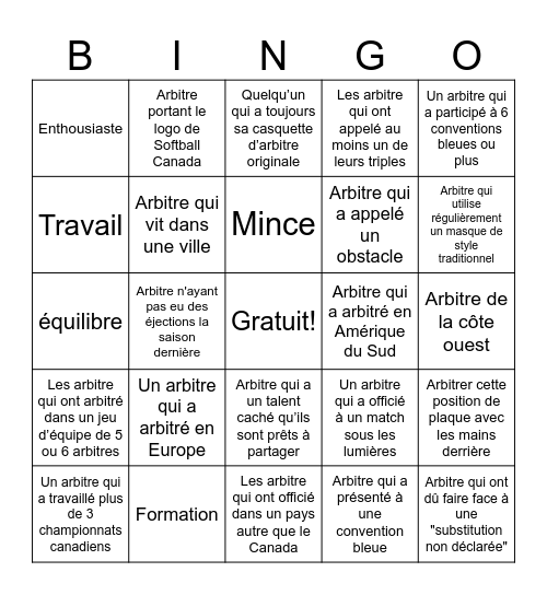 Bingo Bleu #5 - FR Bingo Card
