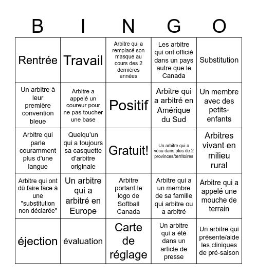 Bingo Bleu #9 - FR Bingo Card