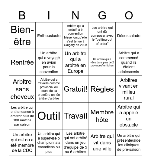 Bingo Bleu #11 - FR Bingo Card