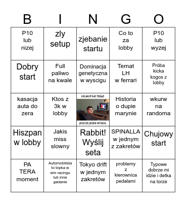 BINGO NA LIVE WIDMA Bingo Card