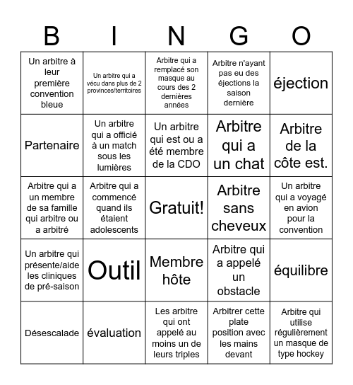 Bingo Bleu #14 - FR Bingo Card