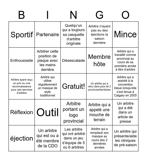 Bingo Bleu #17 - FR Bingo Card