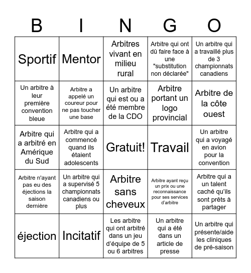 Bingo Bleu #22 - FR Bingo Card