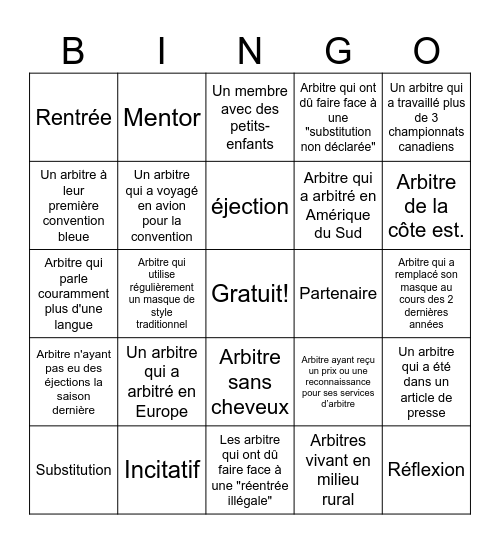 Bingo Bleu #25 - FR Bingo Card