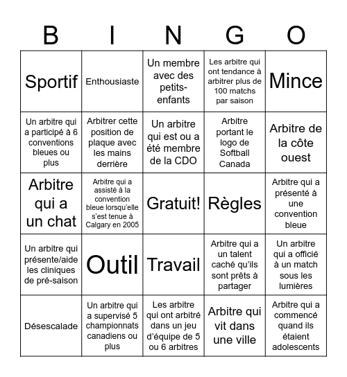 Bingo Bleu #26 - FR Bingo Card