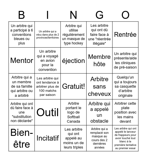 Bingo Bleu #28 - FR Bingo Card