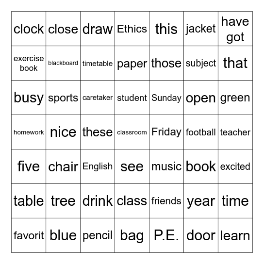PRESENTATION BINGO Card