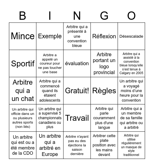 Bingo Bleu #29 - FR Bingo Card