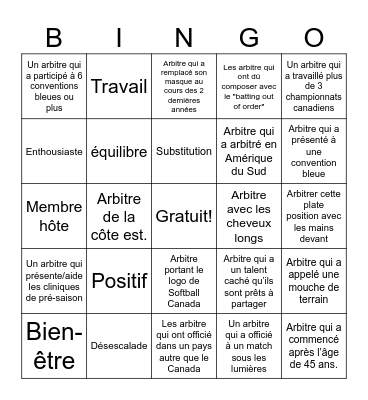 Bingo Bleu #31 - FR Bingo Card