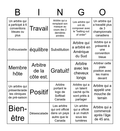 Bingo Bleu #31 - FR Bingo Card