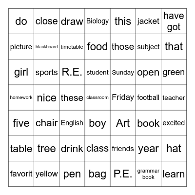PRESENTATION BINGO Card