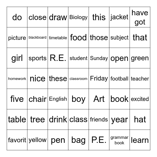 PRESENTATION BINGO Card